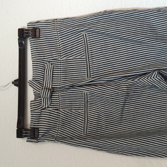 Gap Striped High Waisted Button Fly Slim Pant Blue White 4 Nautica summer preppy - Picture 4 of 8